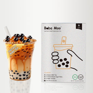 Vegan, Lactose-Free | Boba Moo - Classic Flavor Brown Sugar Boba Milk Tea (6 Servings)