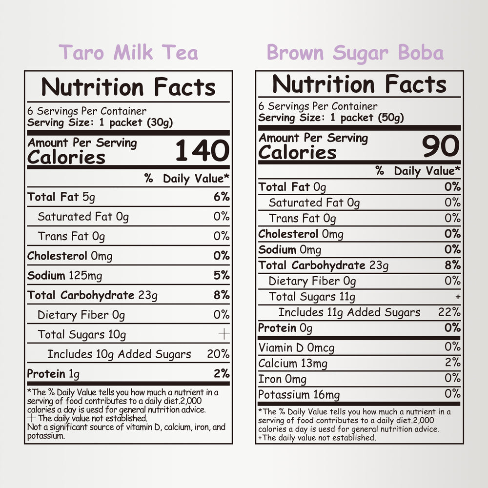 Vegan, Lactose-Free | Boba Moo - Taro Flavor Brown Sugar Boba Milk Tea (6 Servings)