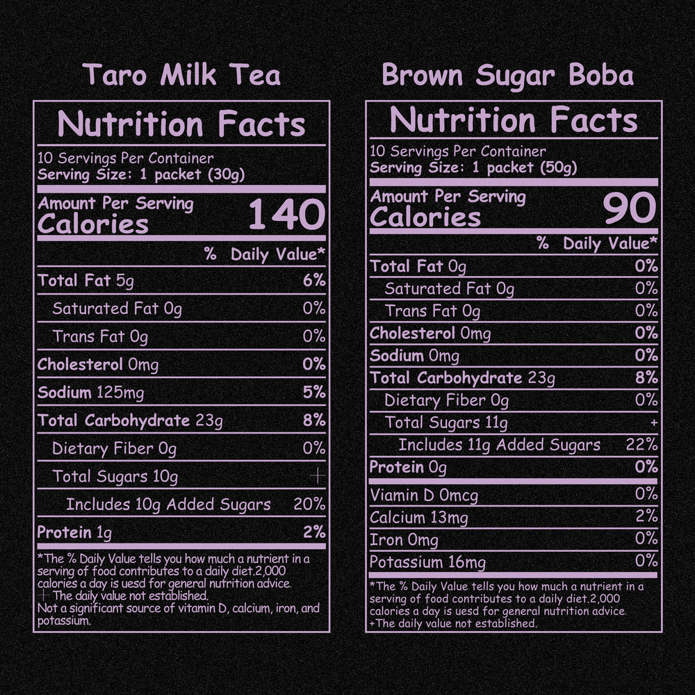 Vegan, Lactose-Free | Boba Moo X - Taro Flavor Brown Sugar Boba Milk Tea (10 Servings)