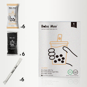 Vegan, Lactose-Free | Boba Moo - Classic Flavor Brown Sugar Boba Milk Tea (6 Servings)