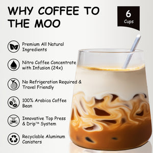 Collagen Coffee | Coffee to the Moo Nitro Cold Brew - Beauty Moo Mini (6 Cups)